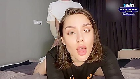 Good View Couple - Hot student 18+ Gives Blowjob And Rides Cock As She Was Taught In College Dorm