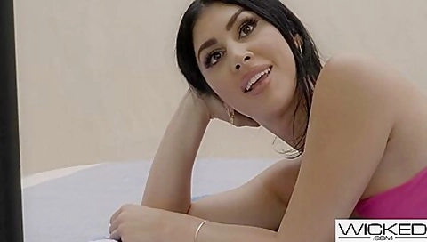 Busty Brunette Rides A Big Cock In Hotel Room