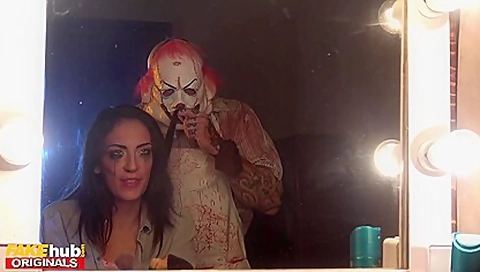 Halloween - Horror Movie Actress With Slim Fit Body And Plump Ass Confronted By Real Bad Guy