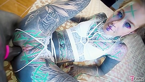 Sexy Tattoo Girl In Lingerie Rough Anal Fuck
