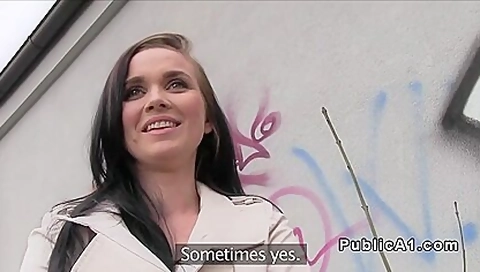 Euro Brunette Fucks In Alleyway