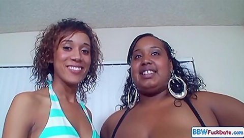 Bbw And Skinny Black Girls Practicing Blowjob