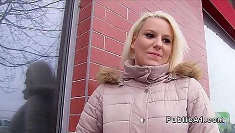 Busty Czech Blonde Gets Huge Cock In Public