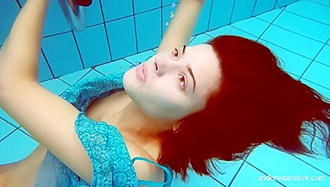 Beautiful Ginger Hairy Pussy Underwater