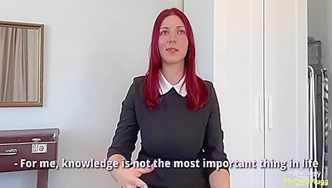 Redhead student 18+ Didnt Prepare Well For The Exam, So She Takes Another Exam On Deep Sucking My Dick 21 Min