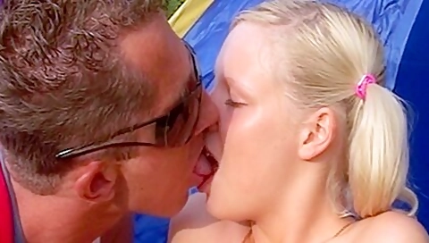 Beautiful Blonde Girl Taking A Hard Cock In The Middle Of The Woods