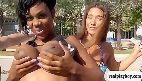 Hot Girls Flashed Their Tits In Public In Exchange For