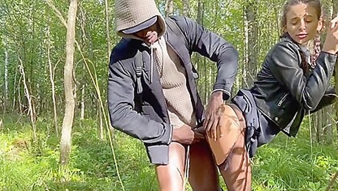 Black Guy Fucks A In The Bushes