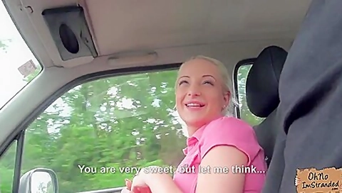 A Pretty Hitch Hiker Fucked In The Car