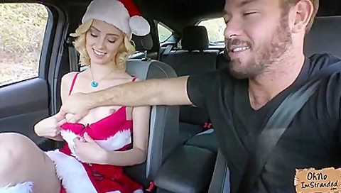 Stranded teen 18+ Fucked In The Car With Haley Reed