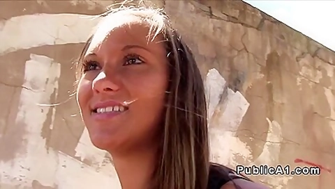 Beautiful teen 18+ Showing Titties In Public For Cash