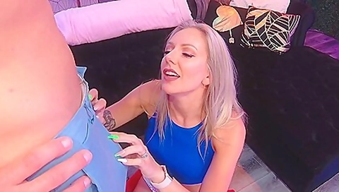 Real Submissive Slut Gagging Deepthroat Blowjob & Blowing Smoke On Big Dick! Cumshot Facial Ending!