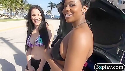 Sexy Women In Bikini Exposed Nice Boobs For Some Money