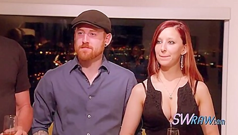 Redhead Couple Arrives For A Meet And Greet At Swingers