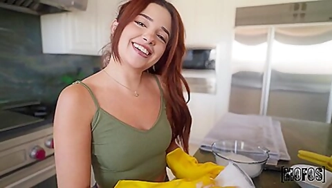 The Kitchen Glove Handjob - Vanessa Marie